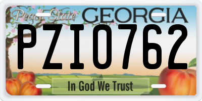GA license plate PZI0762