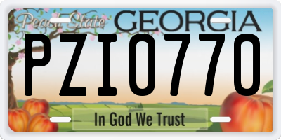 GA license plate PZI0770