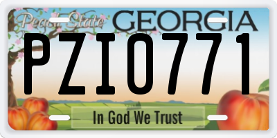 GA license plate PZI0771