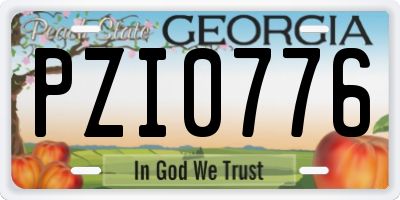 GA license plate PZI0776