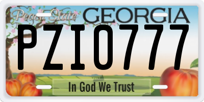 GA license plate PZI0777