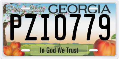 GA license plate PZI0779