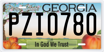 GA license plate PZI0780