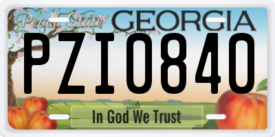GA license plate PZI0840