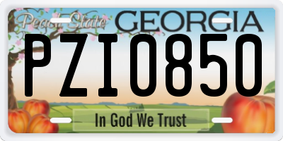 GA license plate PZI0850