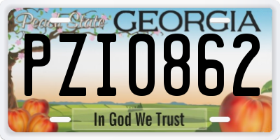 GA license plate PZI0862