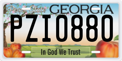 GA license plate PZI0880