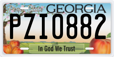 GA license plate PZI0882