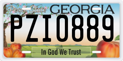 GA license plate PZI0889