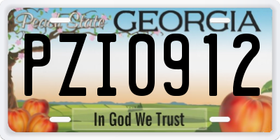 GA license plate PZI0912