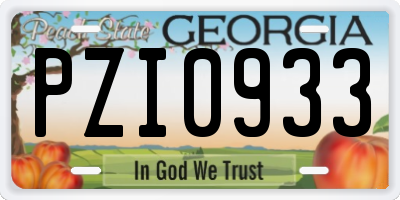 GA license plate PZI0933