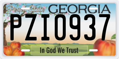 GA license plate PZI0937
