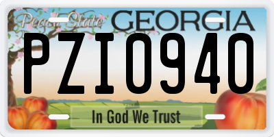 GA license plate PZI0940