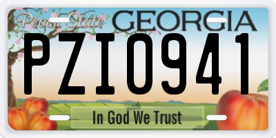 GA license plate PZI0941