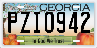 GA license plate PZI0942