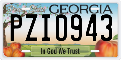 GA license plate PZI0943