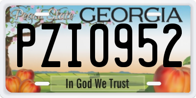 GA license plate PZI0952