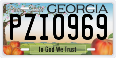 GA license plate PZI0969