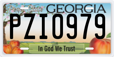 GA license plate PZI0979
