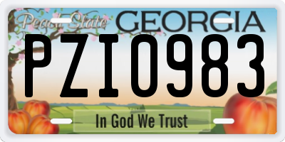 GA license plate PZI0983