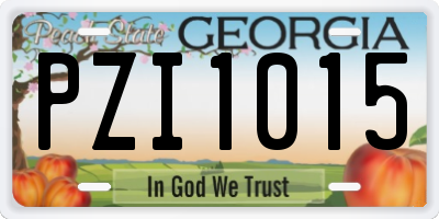 GA license plate PZI1015