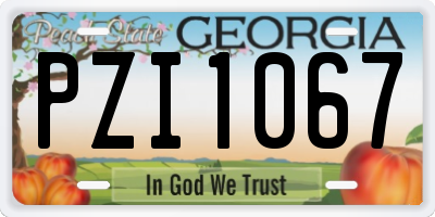 GA license plate PZI1067
