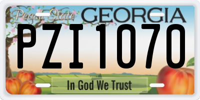 GA license plate PZI1070