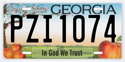 GA license plate PZI1074