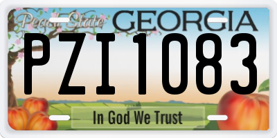 GA license plate PZI1083