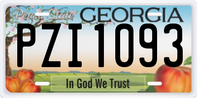GA license plate PZI1093