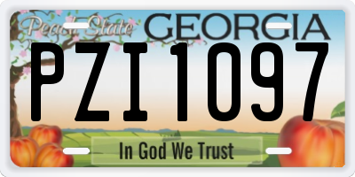 GA license plate PZI1097