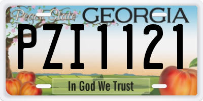 GA license plate PZI1121
