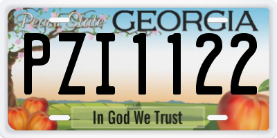 GA license plate PZI1122