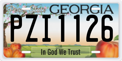 GA license plate PZI1126