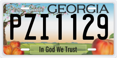 GA license plate PZI1129