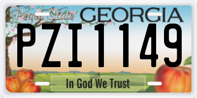 GA license plate PZI1149