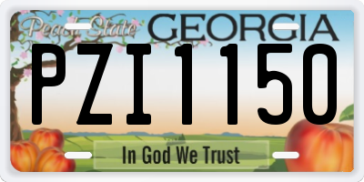 GA license plate PZI1150