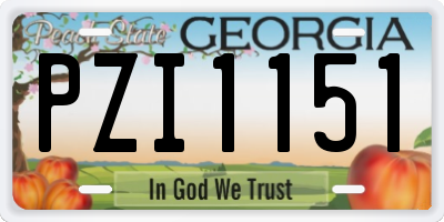 GA license plate PZI1151