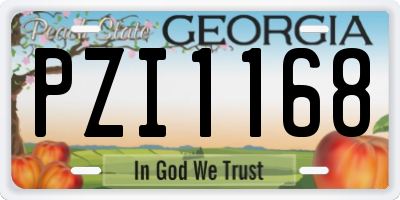 GA license plate PZI1168