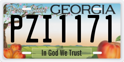 GA license plate PZI1171