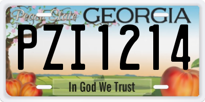 GA license plate PZI1214
