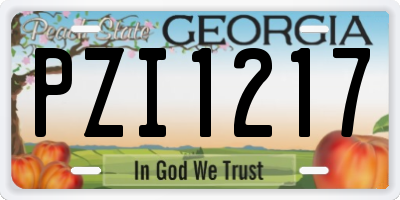 GA license plate PZI1217