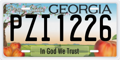 GA license plate PZI1226