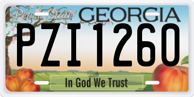 GA license plate PZI1260