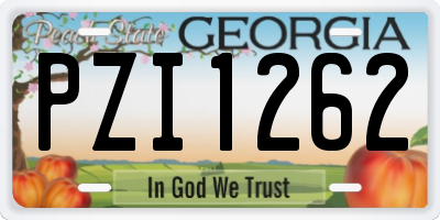 GA license plate PZI1262