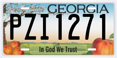 GA license plate PZI1271