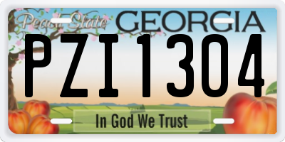 GA license plate PZI1304