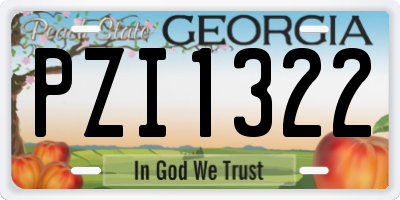 GA license plate PZI1322