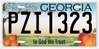 GA license plate PZI1323