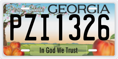 GA license plate PZI1326